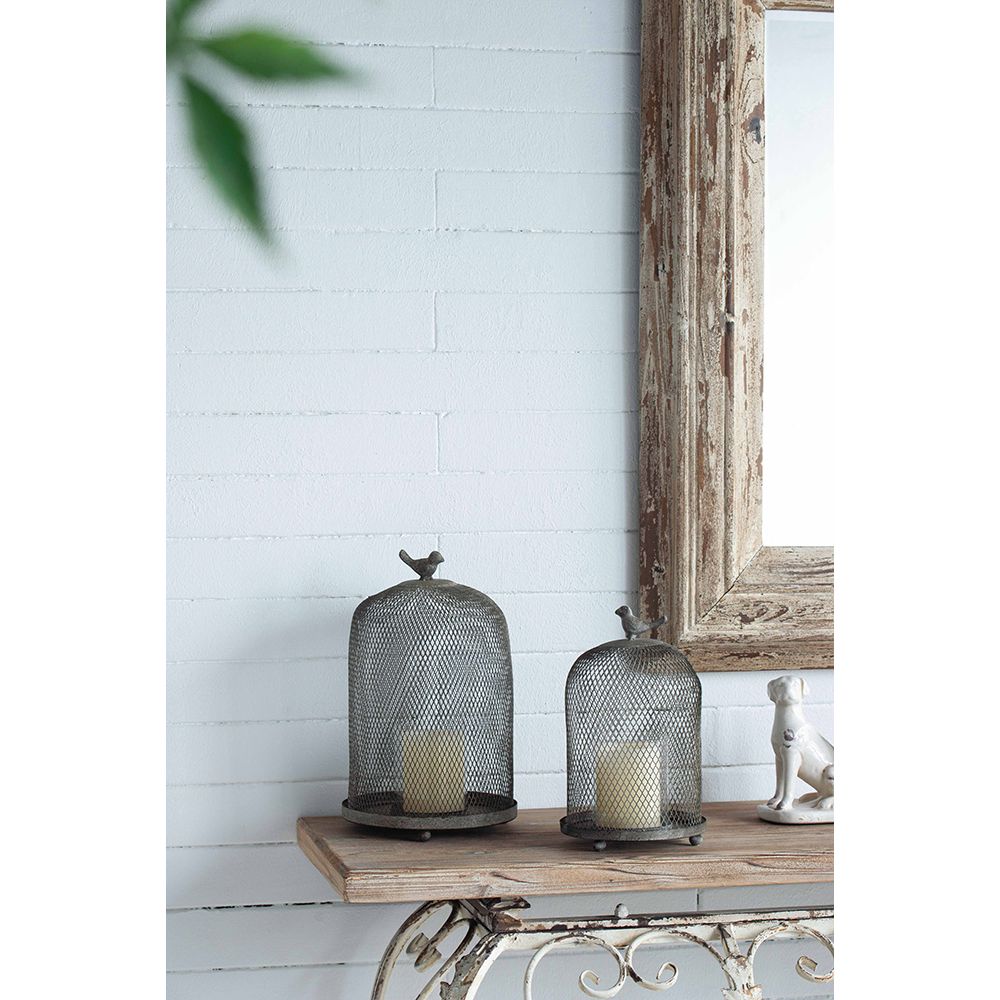 Antique Gray Mesh Ophira Sparrow Candle Holder