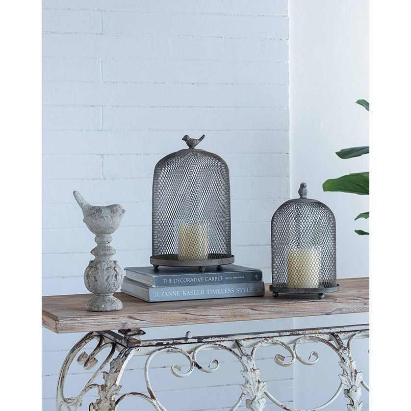 Antique Gray Mesh Ophira Sparrow Candle Holder