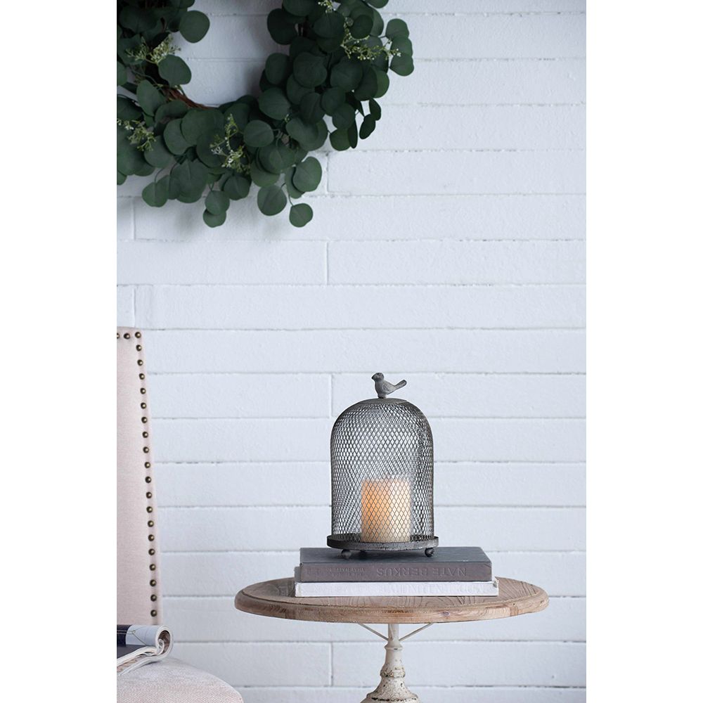 Antique Gray Mesh Ophira Sparrow Candle Holder