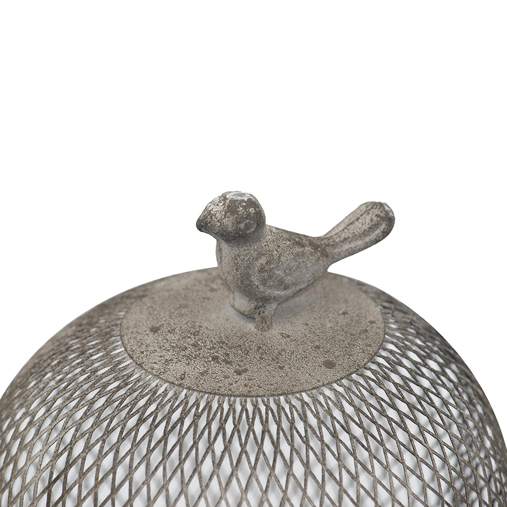 Antique Gray Mesh Ophira Sparrow Candle Holder