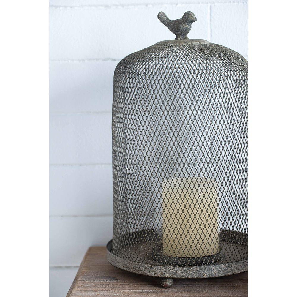 Antique Gray Mesh Ophira Sparrow Candle Holder