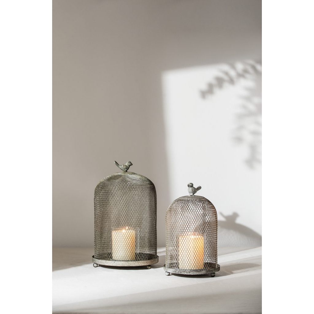Antique Gray Mesh Ophira Sparrow Candle Holder