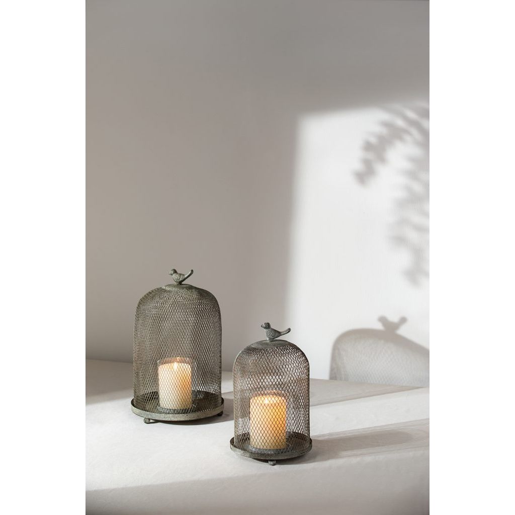 Antique Gray Mesh Ophira Sparrow Candle Holder