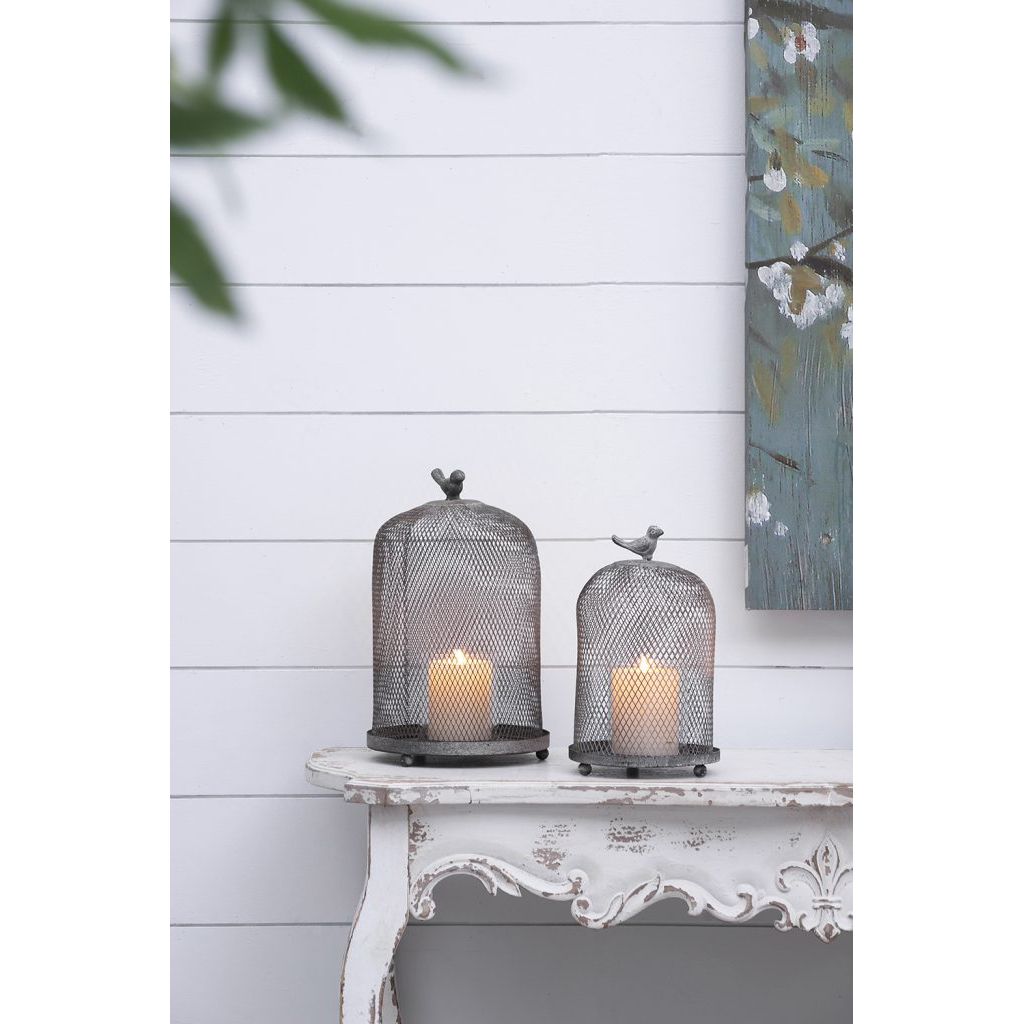 Antique Gray Mesh Ophira Sparrow Candle Holder