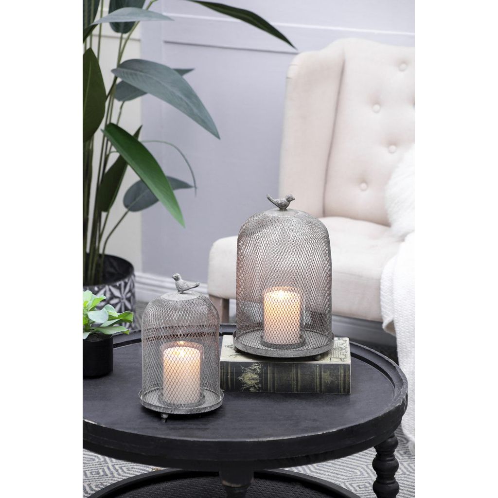 Antique Gray Mesh Ophira Sparrow Candle Holder