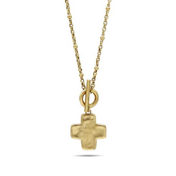 Life In Balance Cross Toggle Necklace