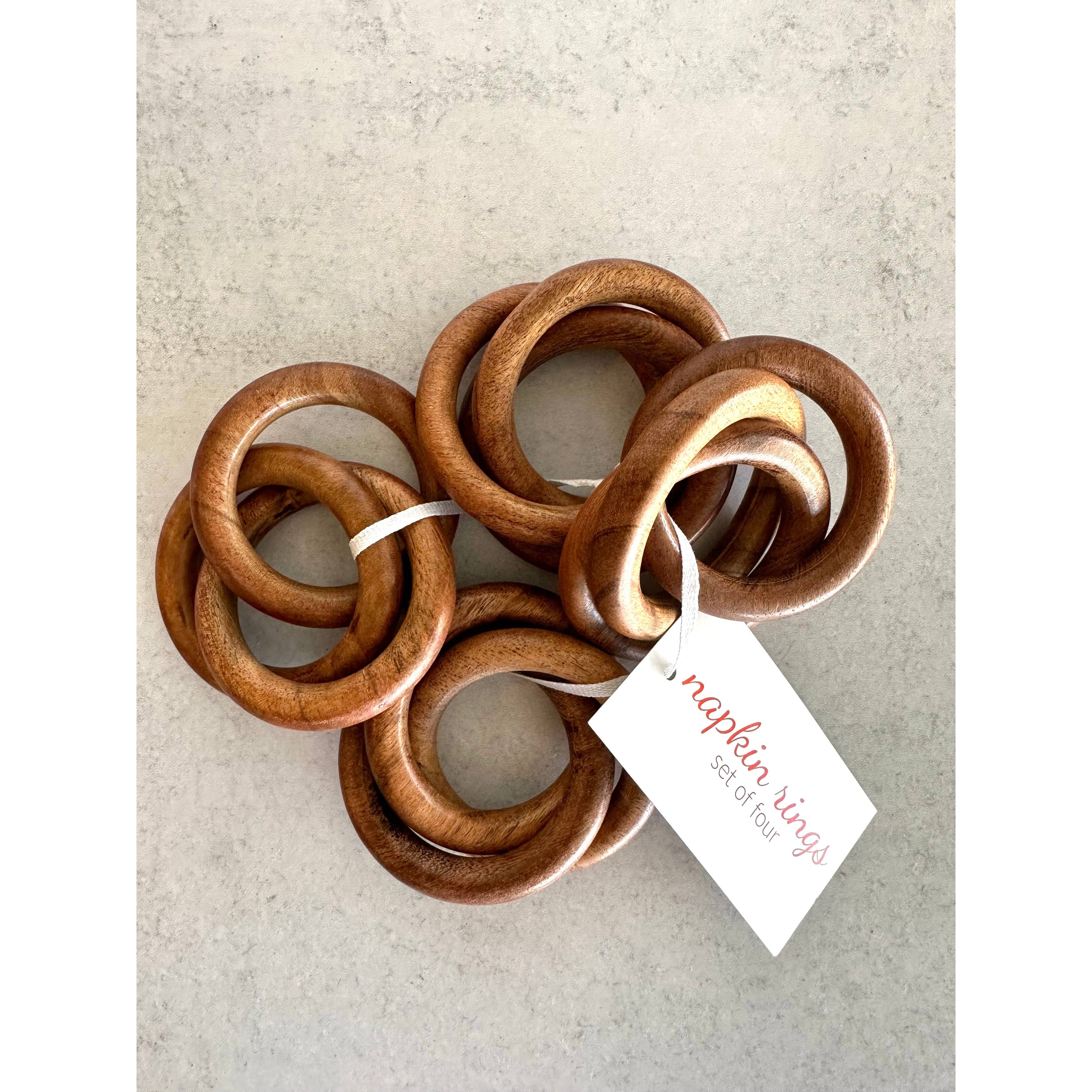 Dot and Army Wood Napkin Rings - Thumbnail 4