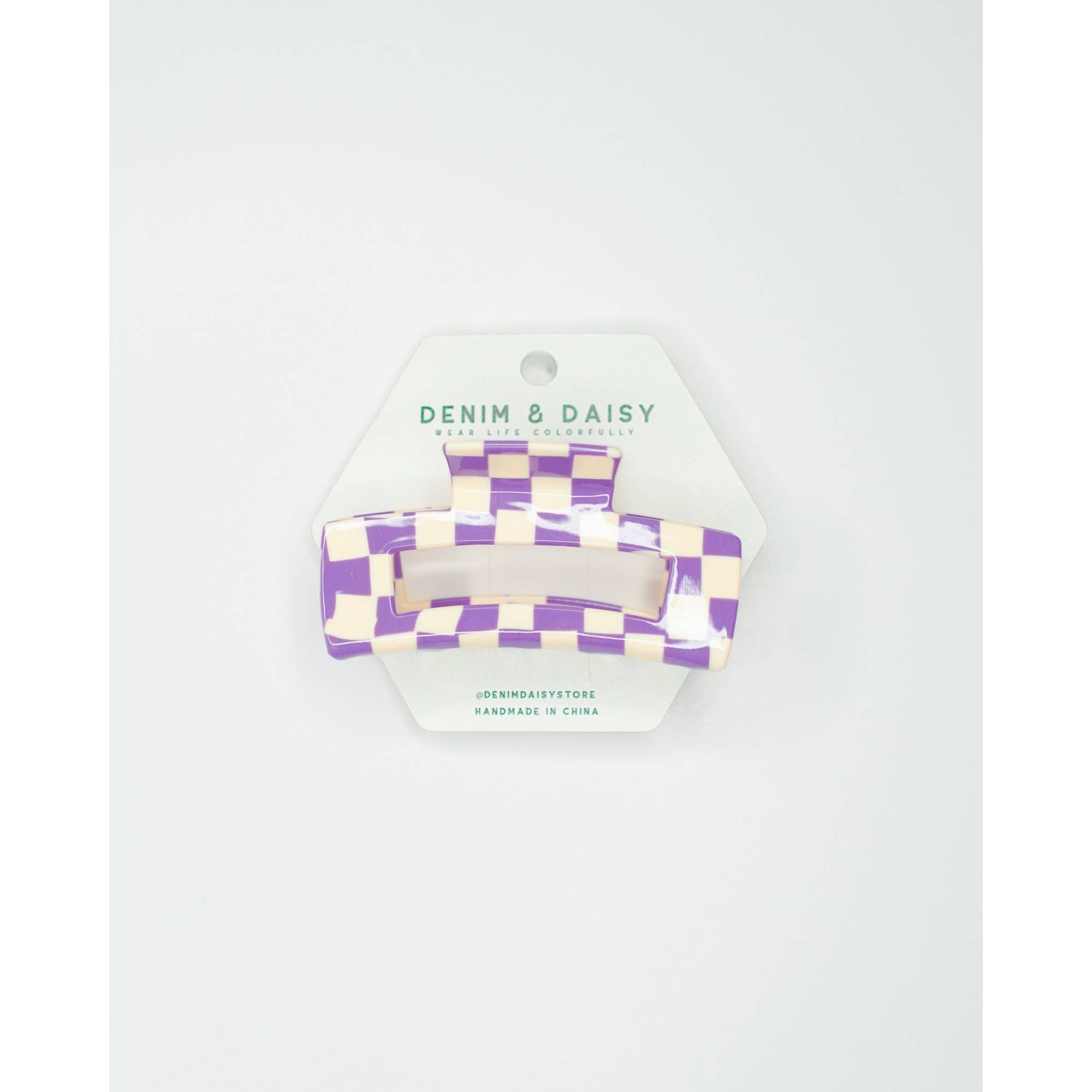 Checker Hair Claw | Orange