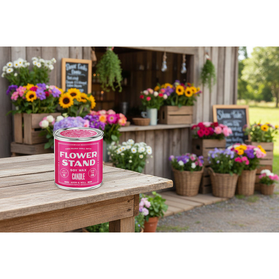 1/2 Pint Soy Candle | Flower Stand