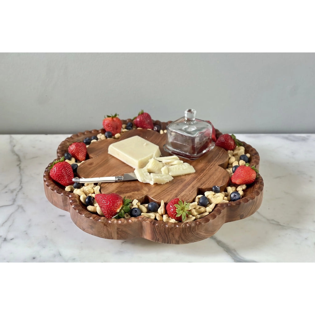 Vintage English Scalloped Bread Board Lazy Susan