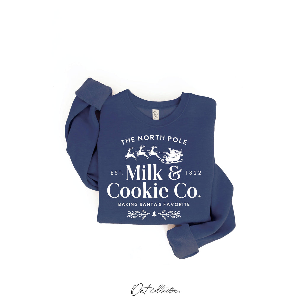 The North Pole Milk & Cookie Graphic Sweatshirt | Heather Green