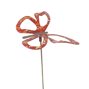 Copper Enamel Wispy Butterfly Garden Stake