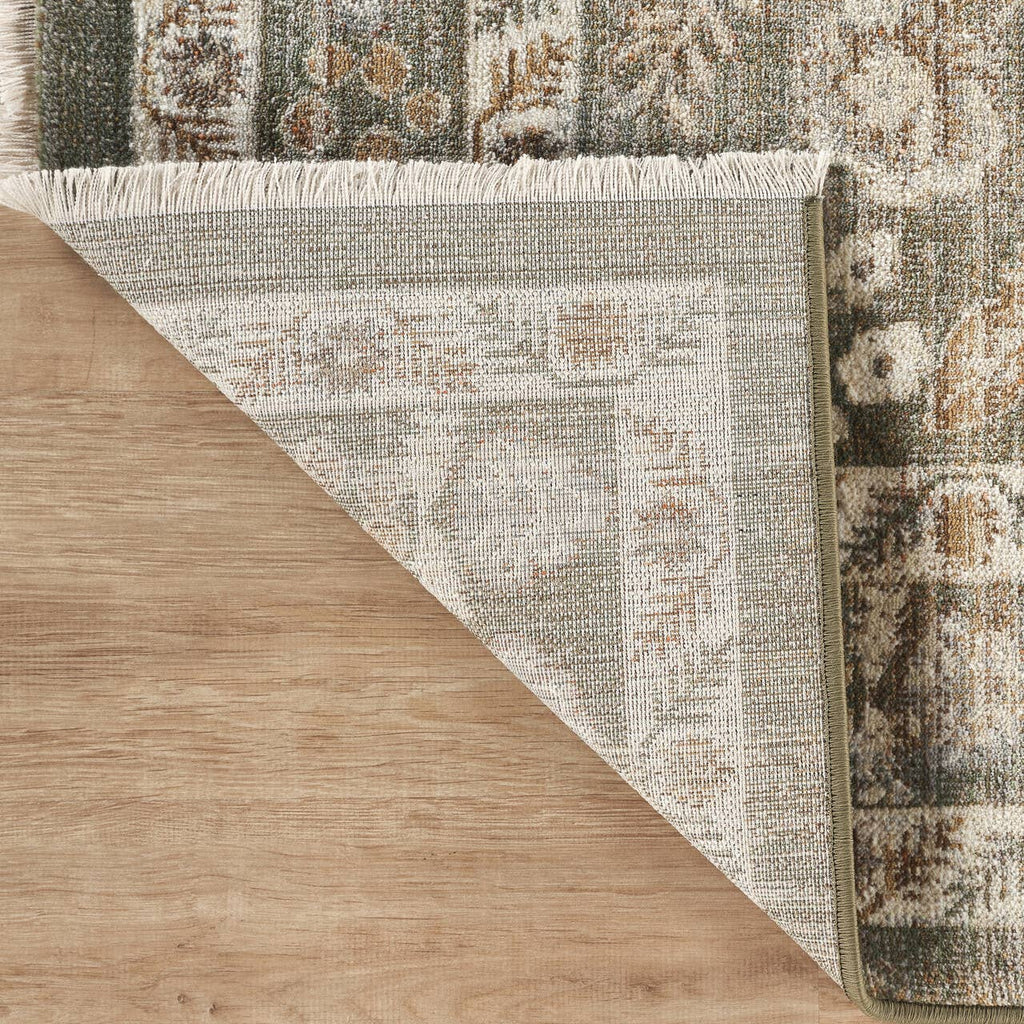 Abani Rugs - Alara Traditional Sage Green Vintage Floral Border Area Rug: 7'9" x 10'
