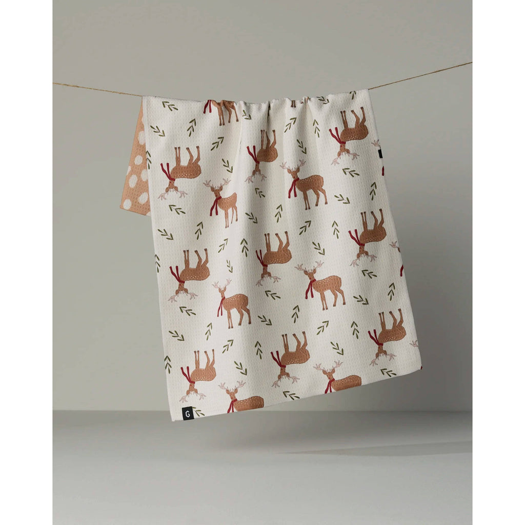Geometry - Winter Reindeer Luxe Kitchen Towel