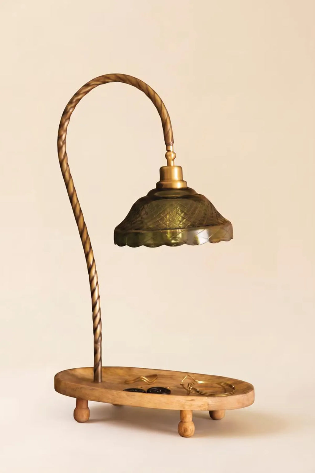 Green Glass Gooseneck Task Lamp