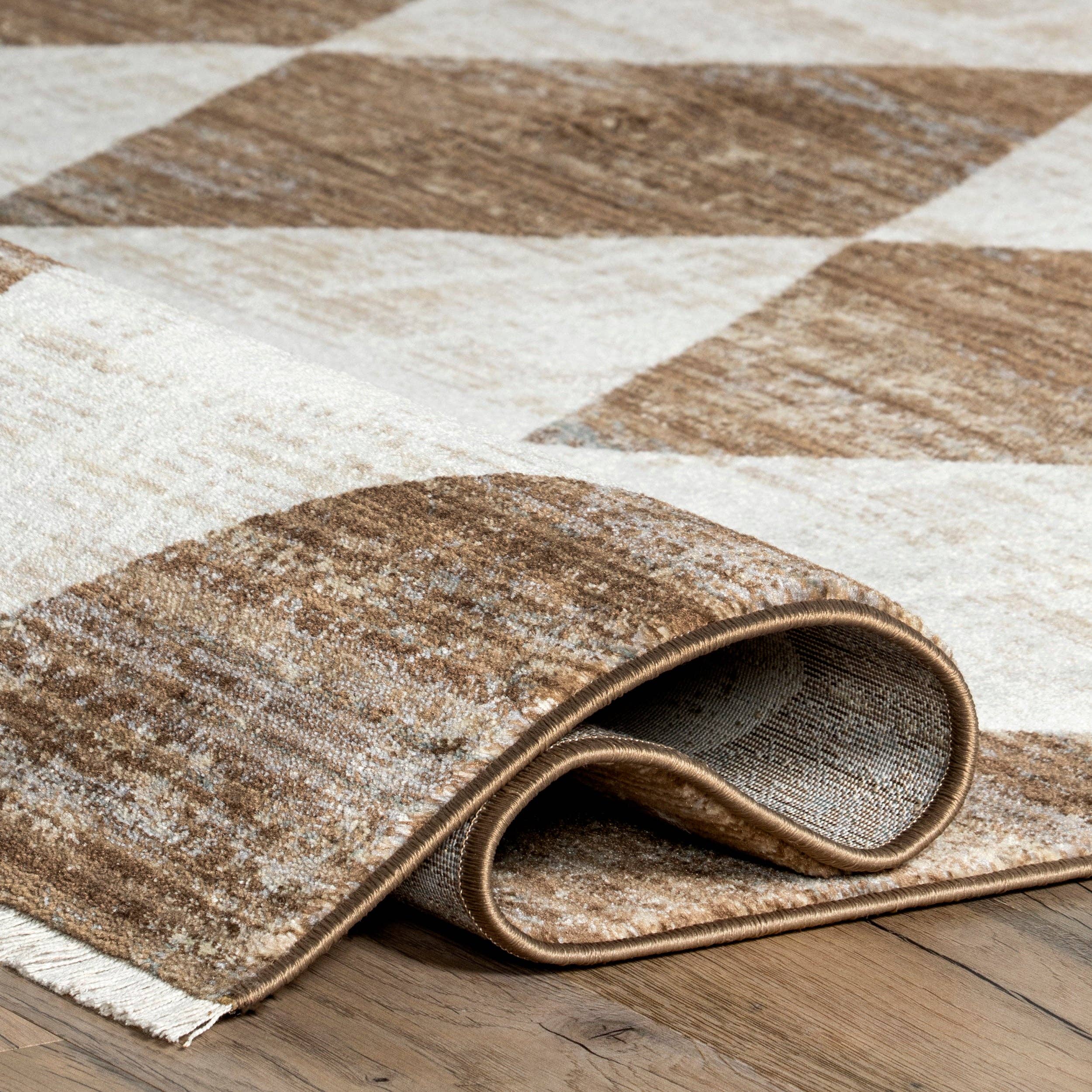 Meline Checkered Fringe Area Rug