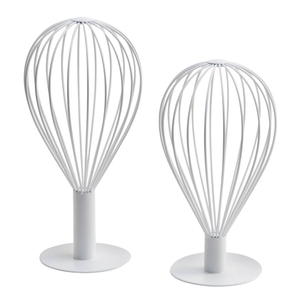 S/2 Balloon Wire Hat Stands | Gold