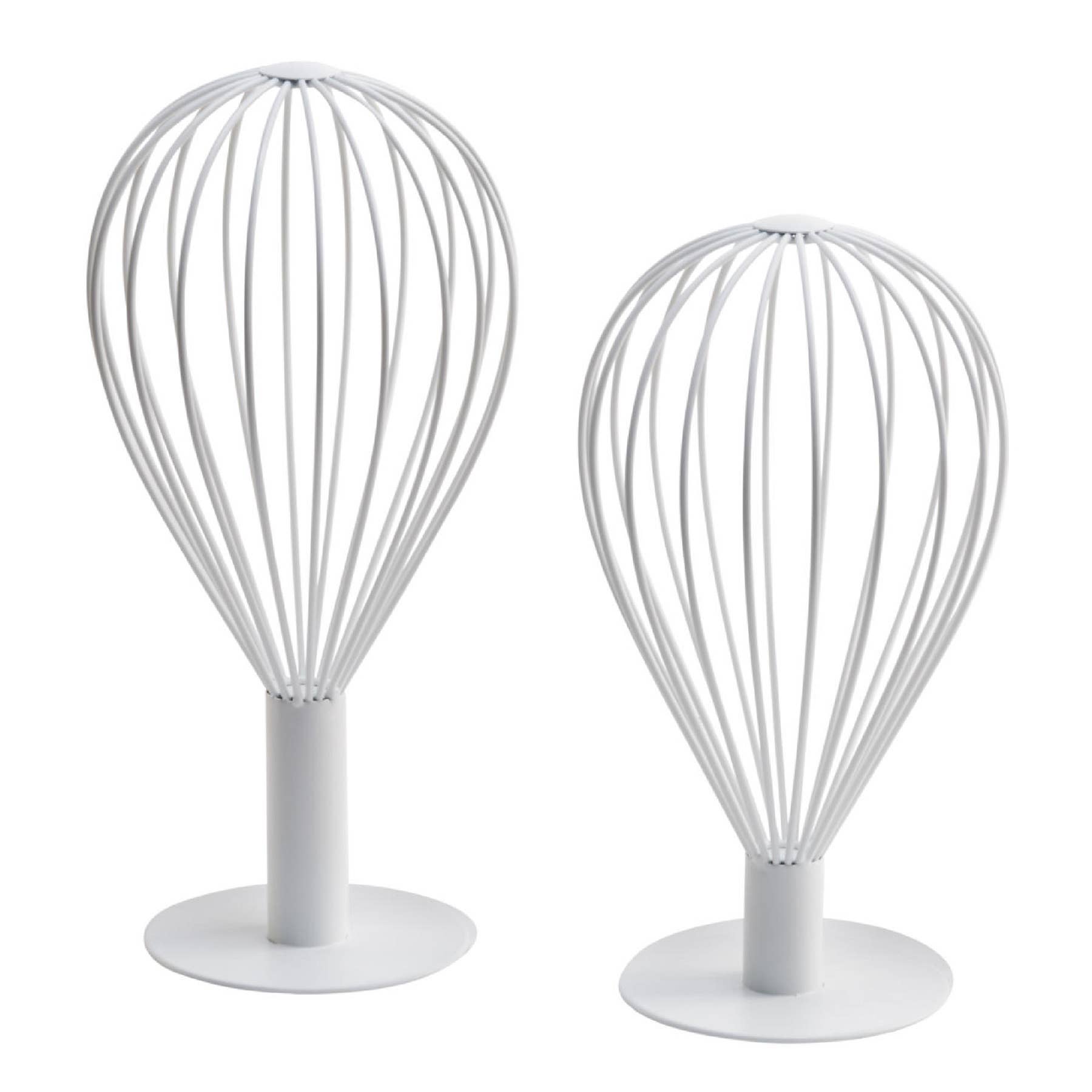 S/2 Balloon Wire Hat Stands | Gold