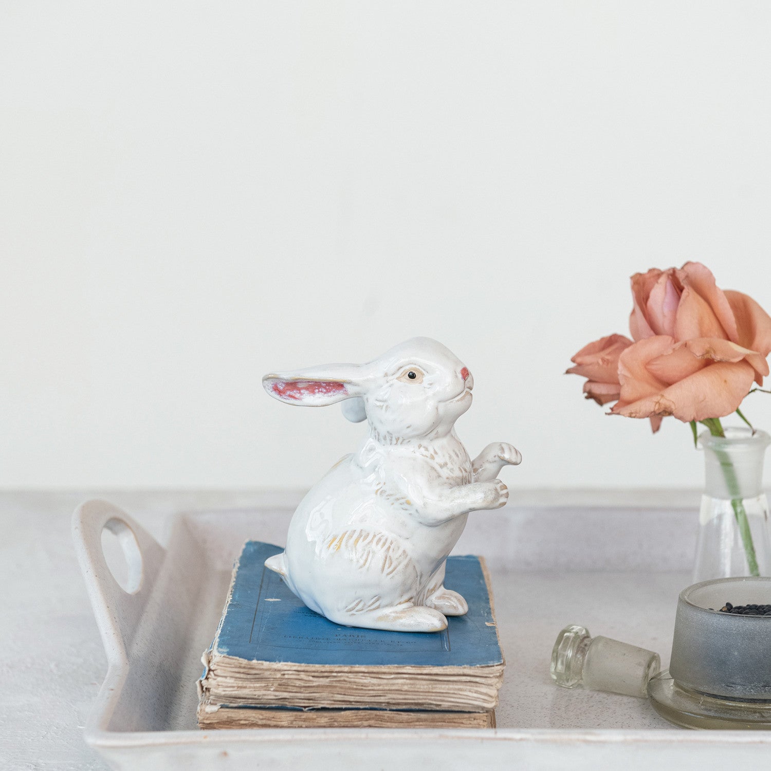 Stoneware Tray w/Handles |Antique White