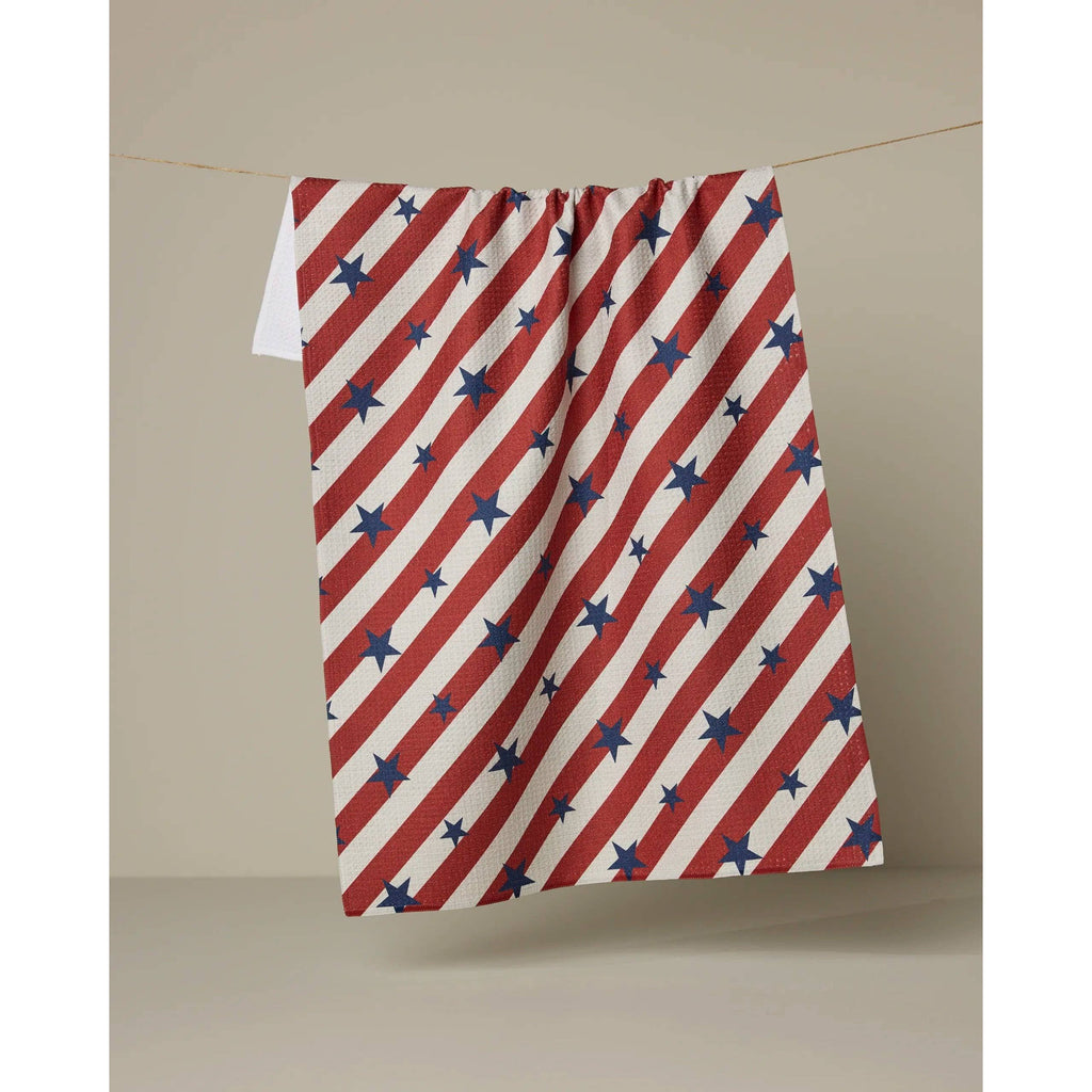 Geometry - Patriotic Stripe Tea Towel