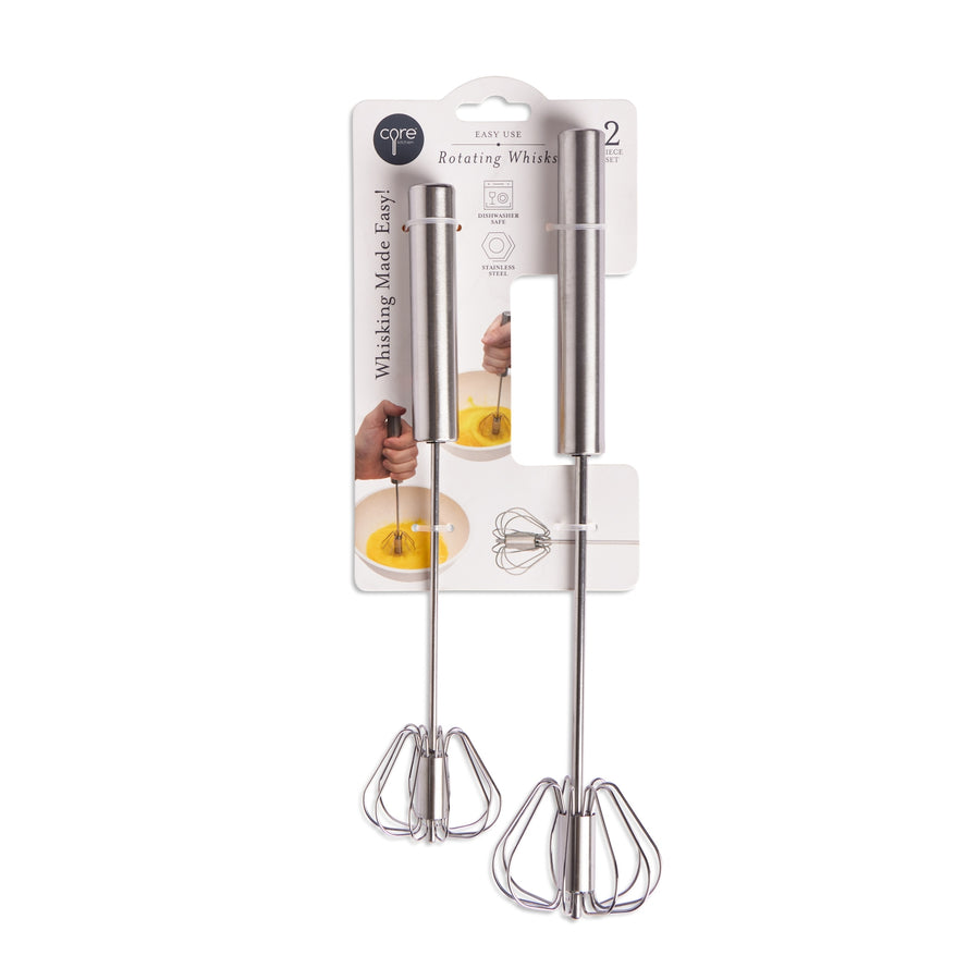 S/2 Stainless Steel  Rotating Whisks