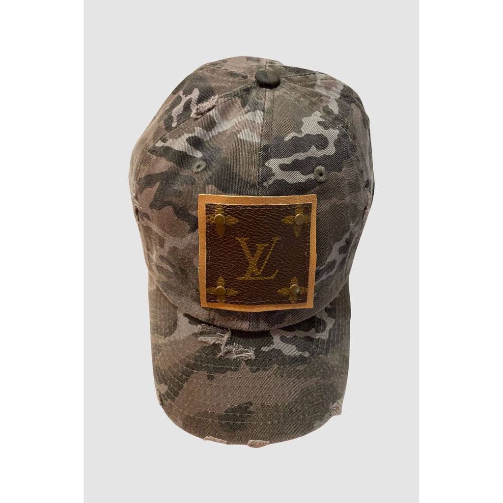Up-Cycled Black Camo Cap