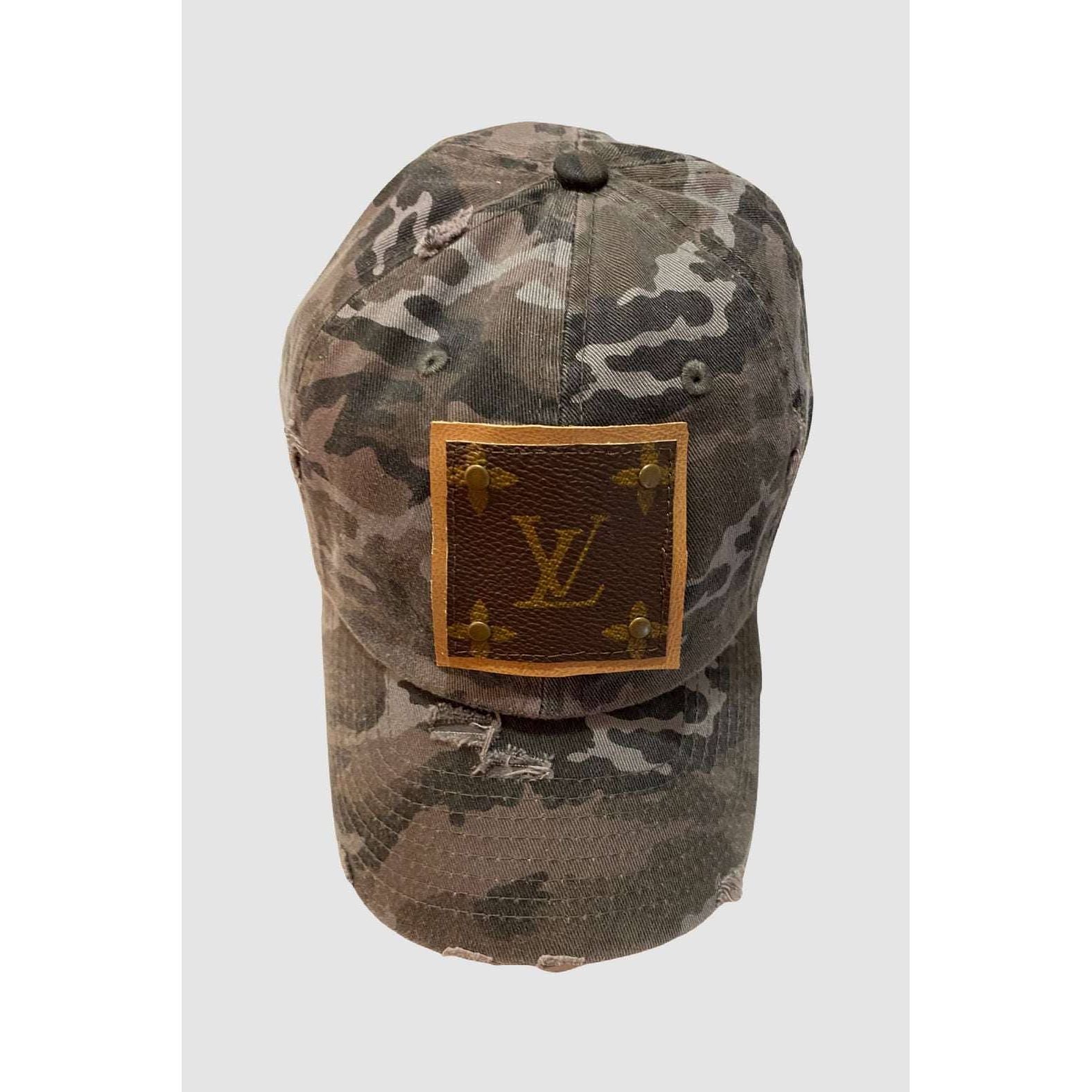 Up-Cycled Black Camo Cap