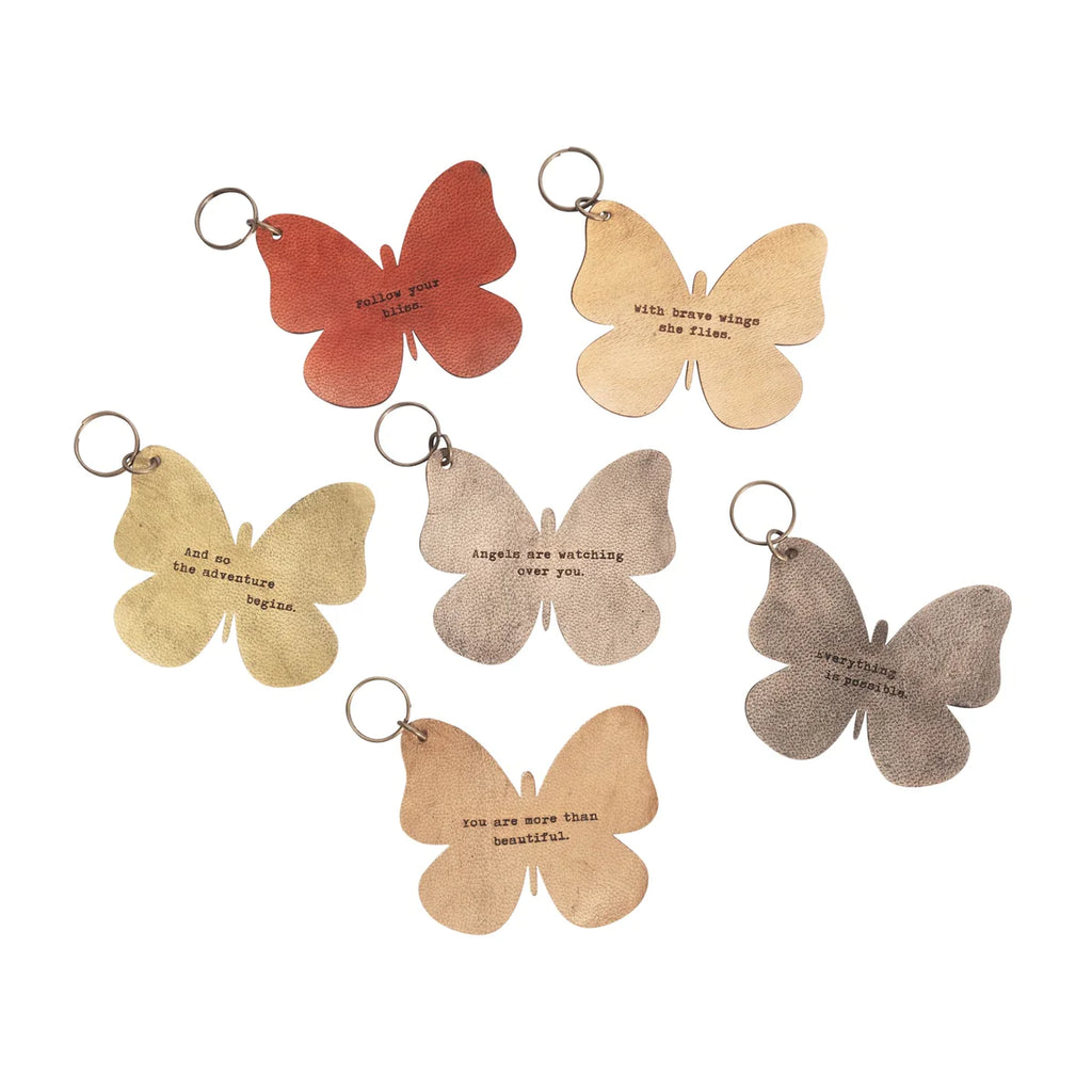 Leather Butterfly Keychain