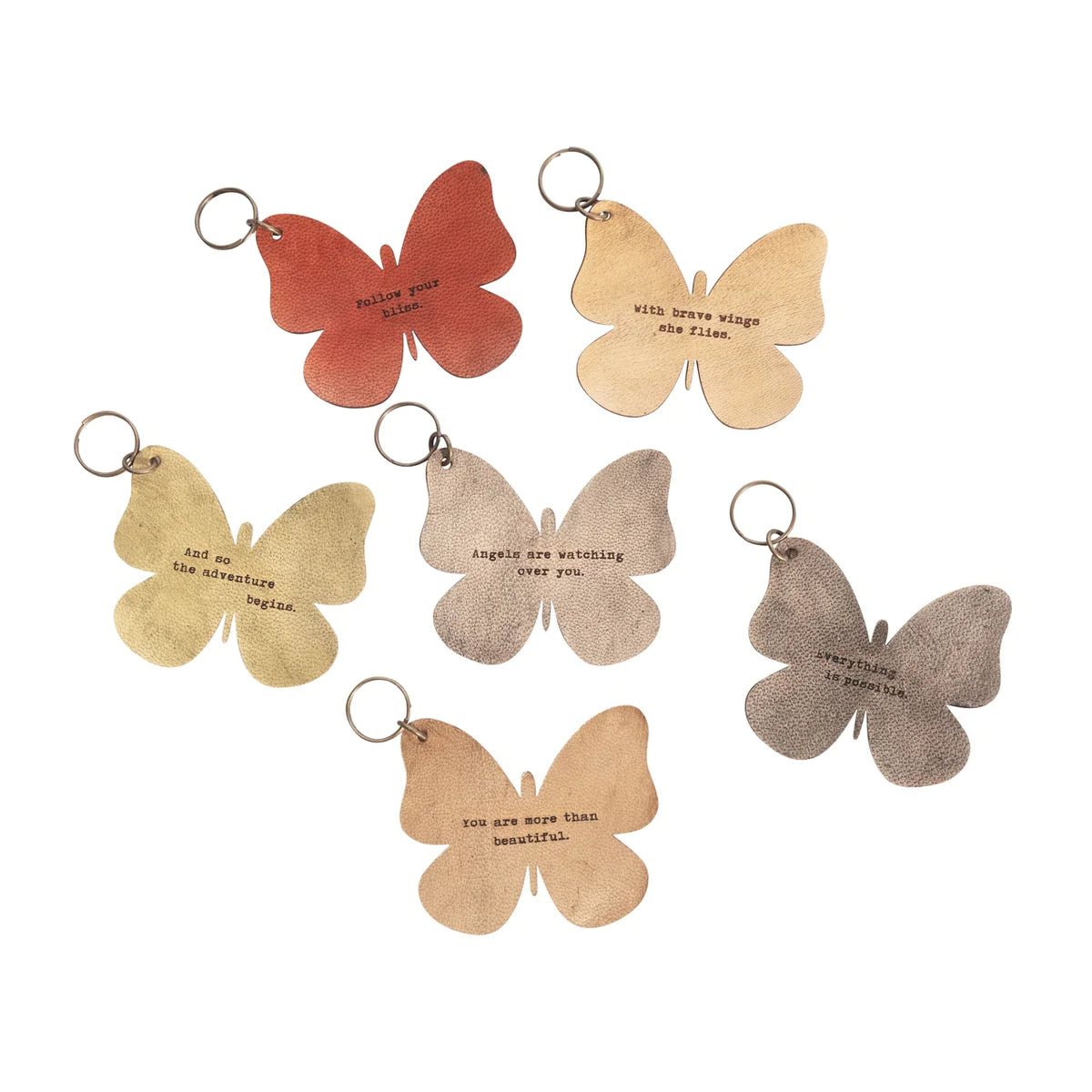 Leather Butterfly Keychain