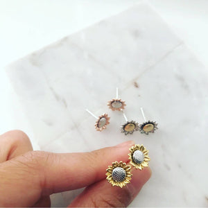 Sunflower Earrings | Gold