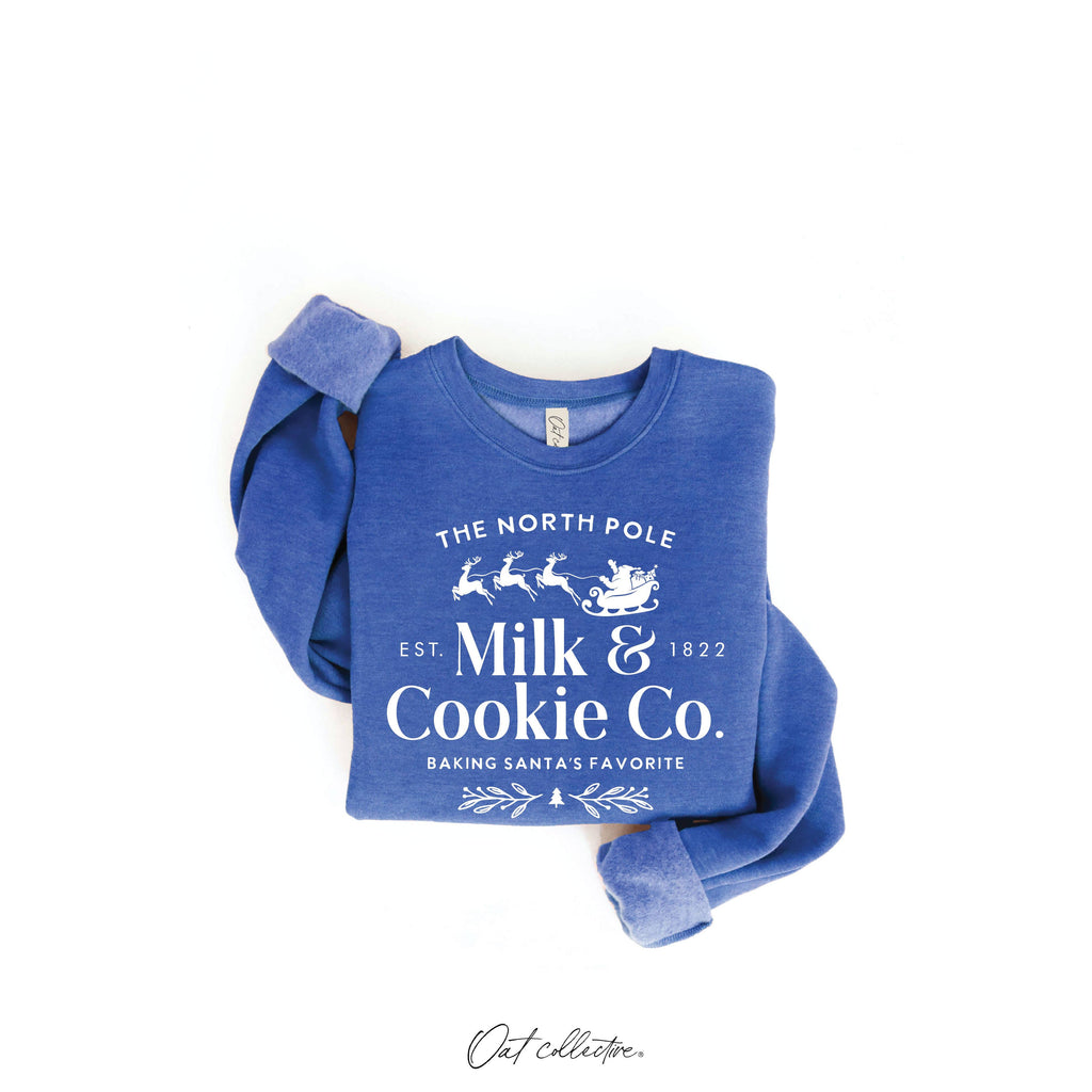 The North Pole Milk & Cookie Graphic Sweatshirt | Heather Green