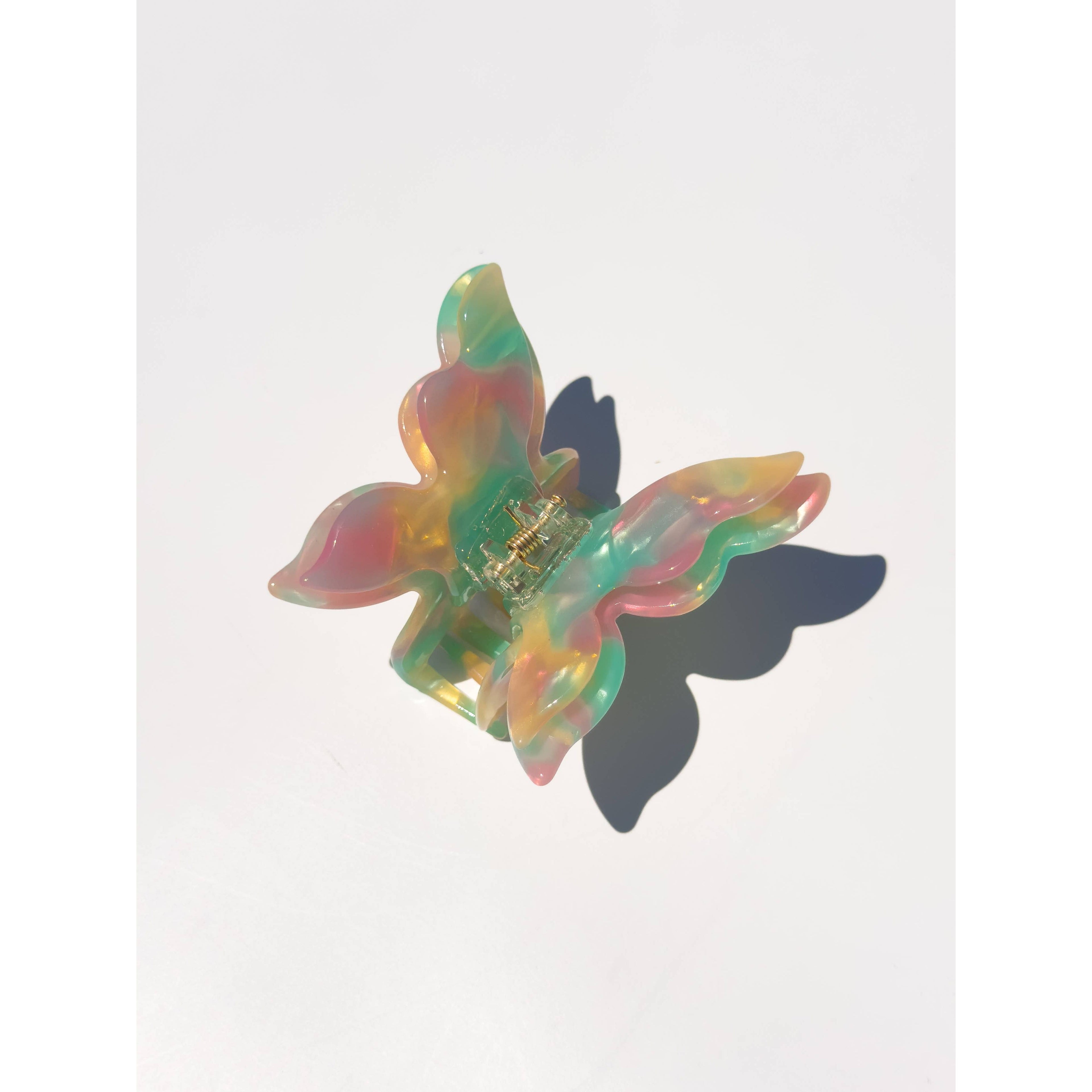 Flutter Butterfly Hair Claw Clip | Mossy Pink