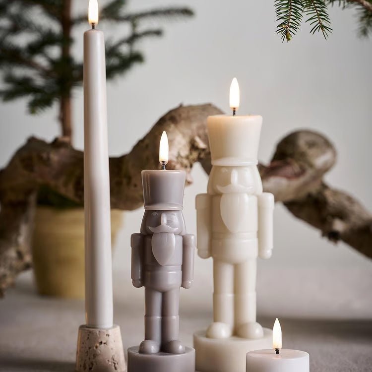 Uyuni LED Nutcracker Candle | Oyster Grey