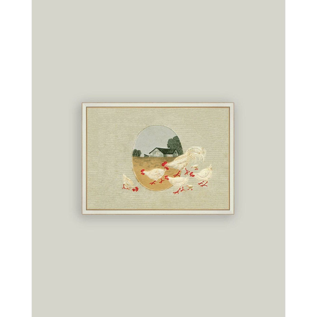 Framed Antique Art | Spring Chickens -6x4