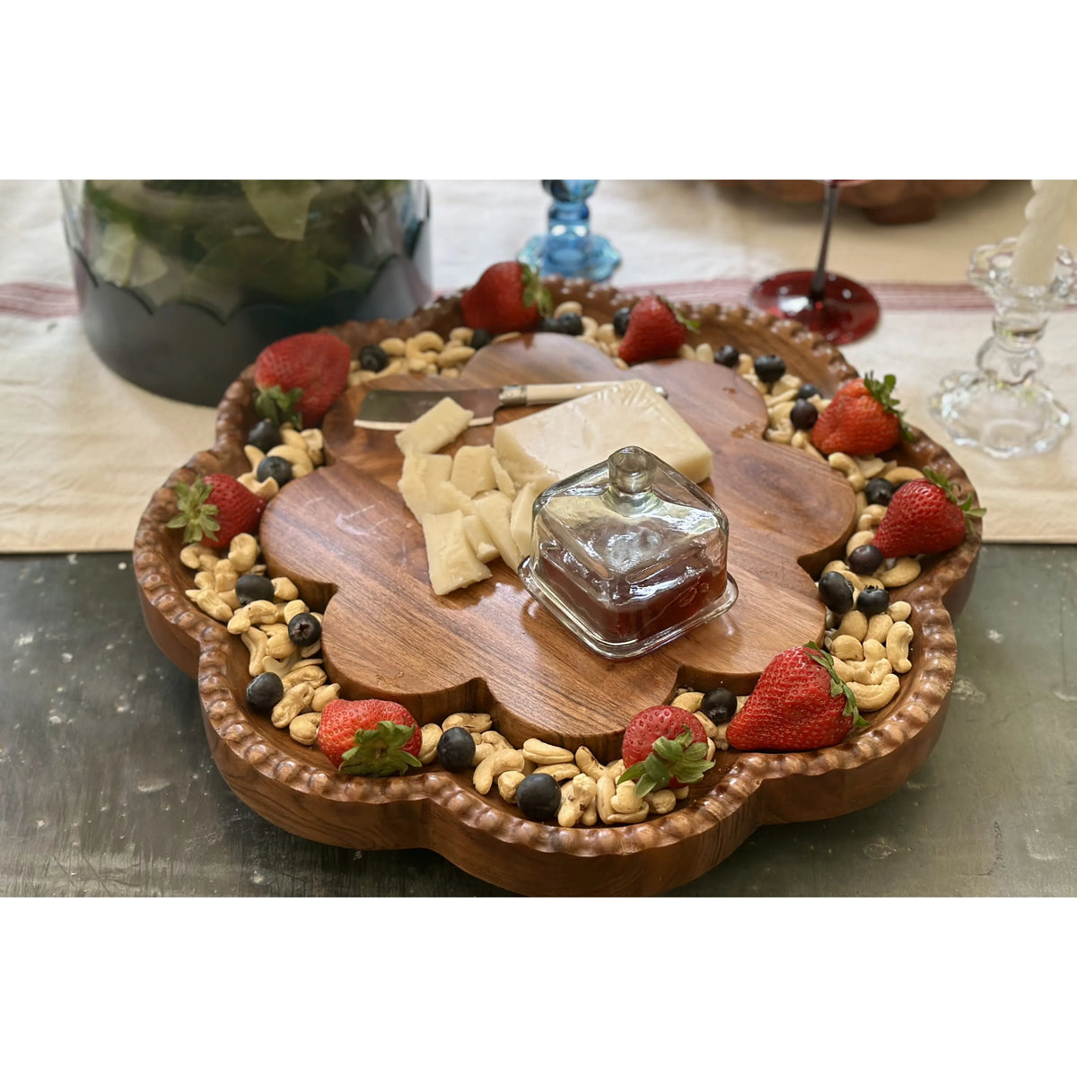 Vintage English Scalloped Bread Board Lazy Susan