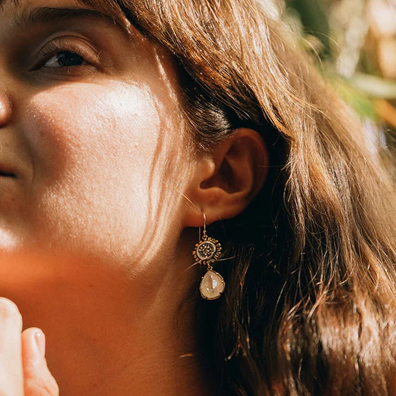 Kristal Be the Light Pear Drop Earrings | Grace