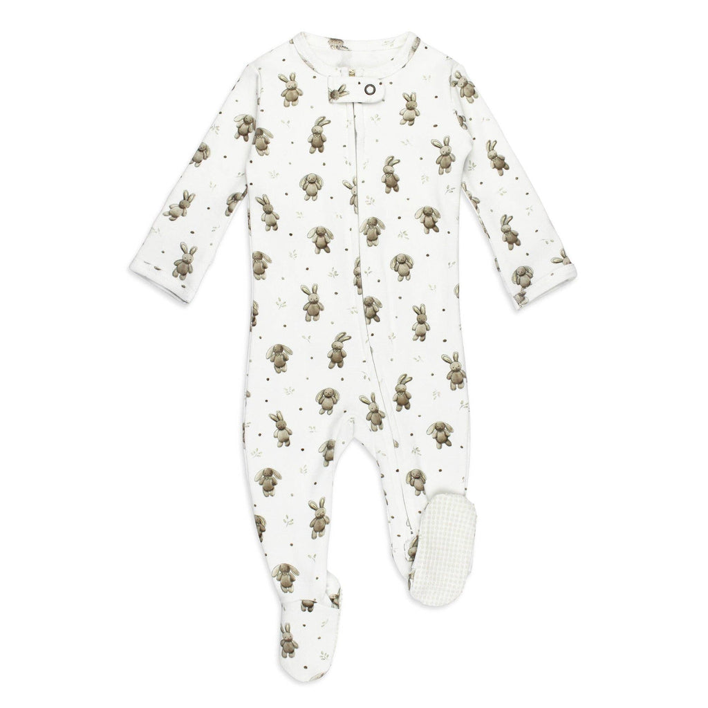 Organic 2-Way Zipper Footie | Brixy Bunny