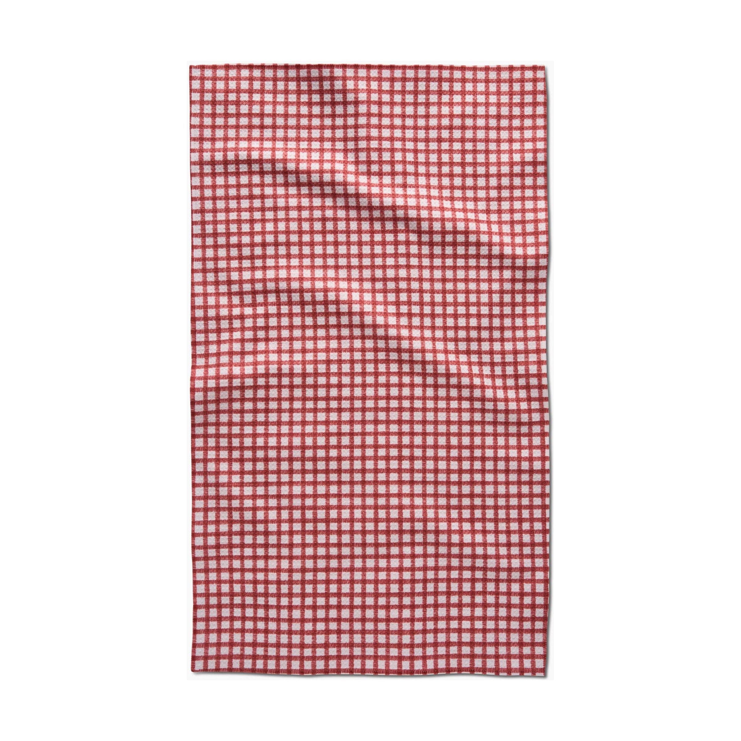 Geometry - Fireside Plaid Red Tea Towel