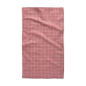 Geometry - Fireside Plaid Red Tea Towel