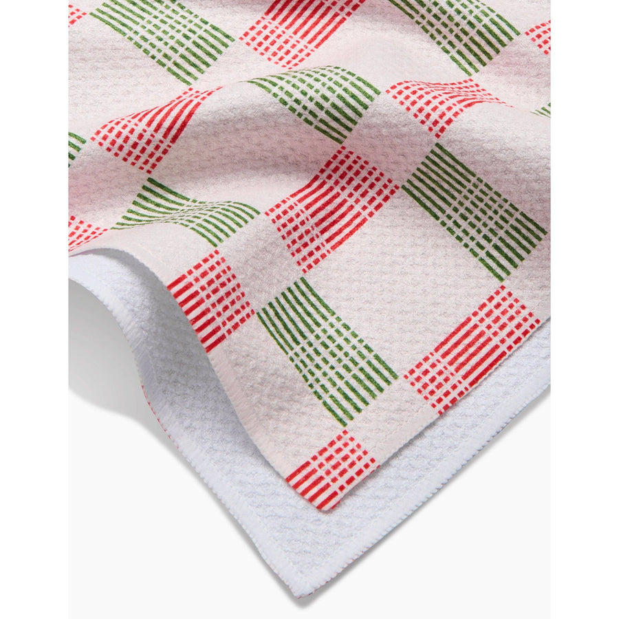 Geometry - Be Merry Plaid Tea Towel