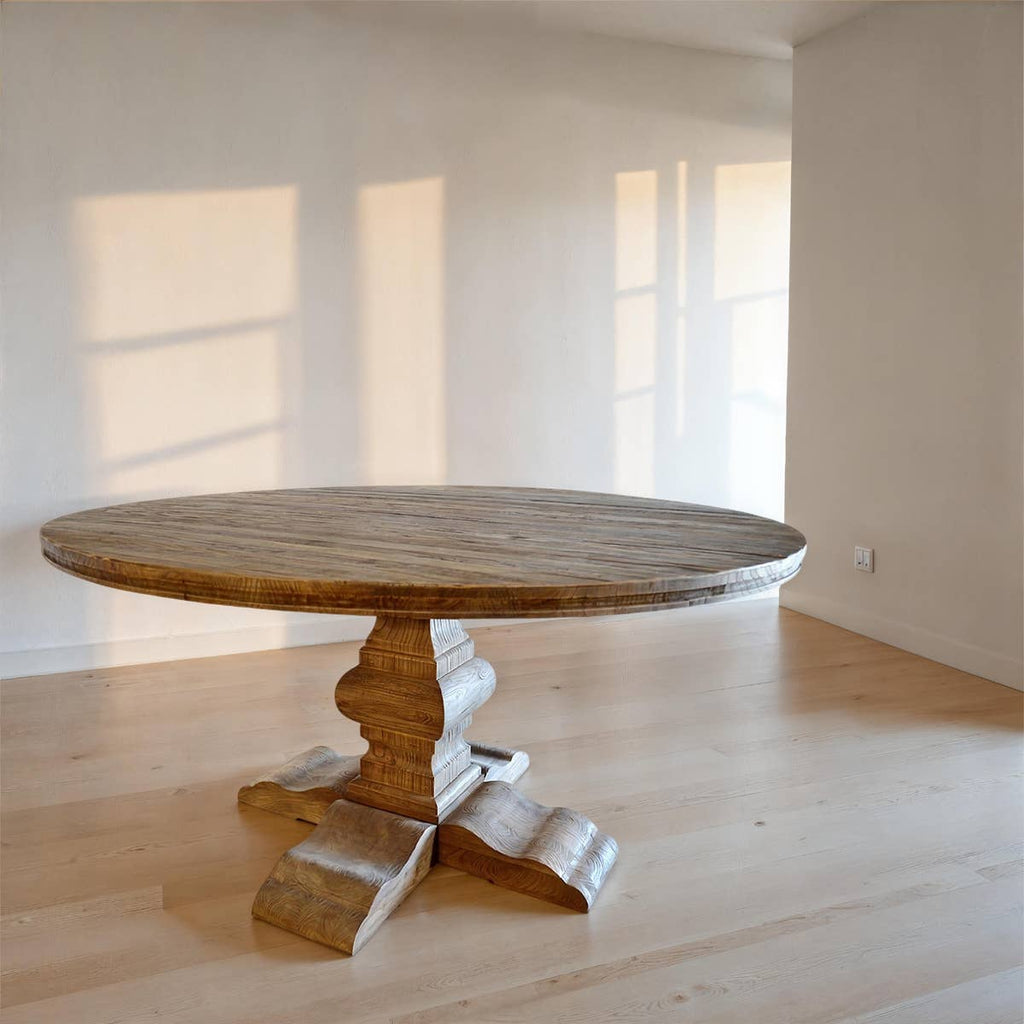 Reclaimed Elm Round Dining Table