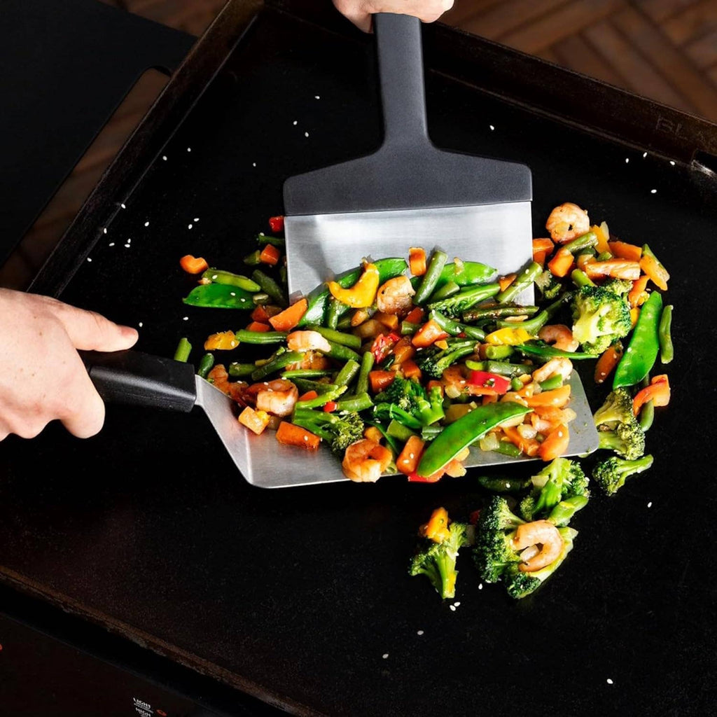 Fox Run Brands - Outset Stainless Steel Griddle Scraper with Handle,9” x 6.4"