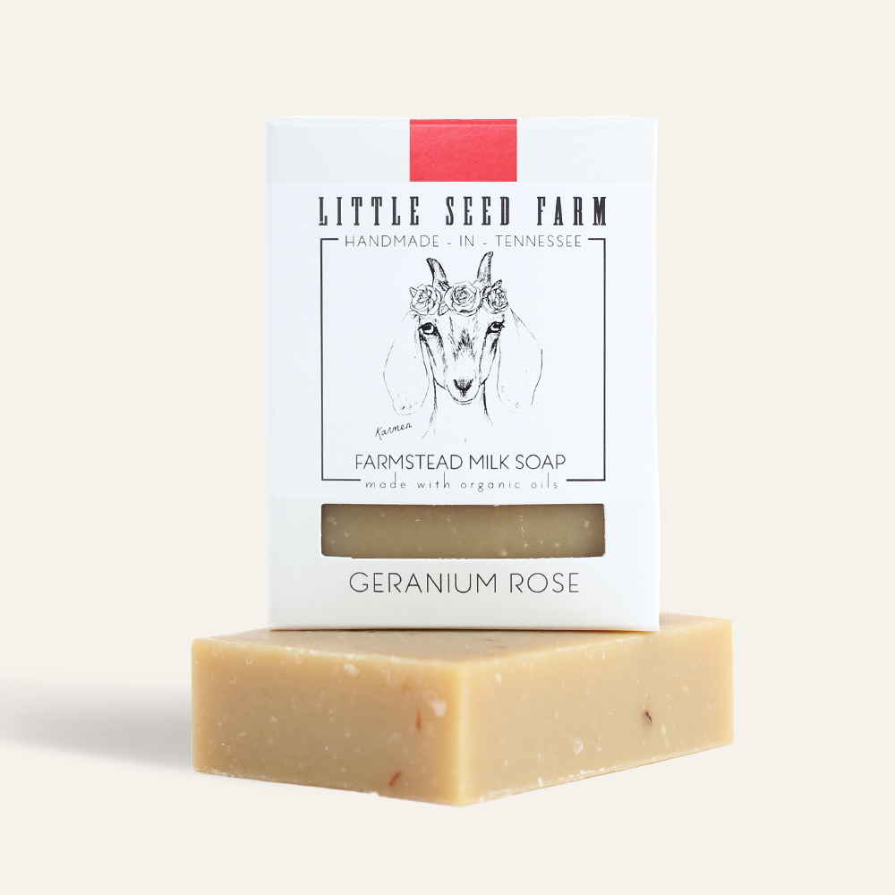 Little Seed Farm - Geranium Rose Bar Soap - Balancing & Cleansing