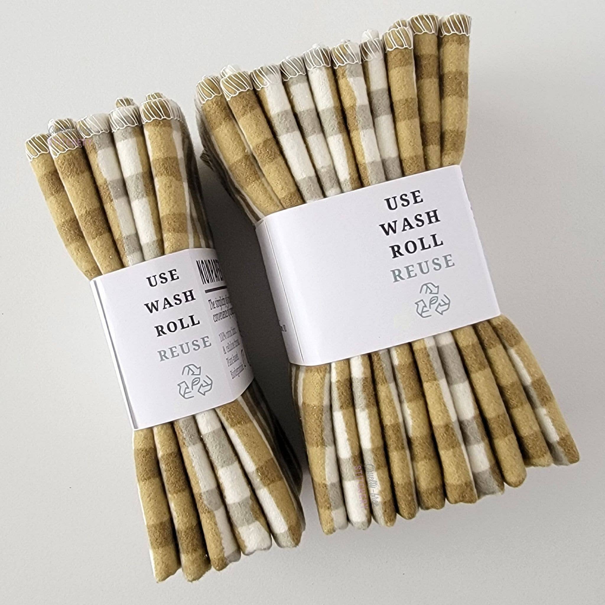 Cruelty-Free Stitchery - NonPaper Towels - Olive Painted Plaid: 10