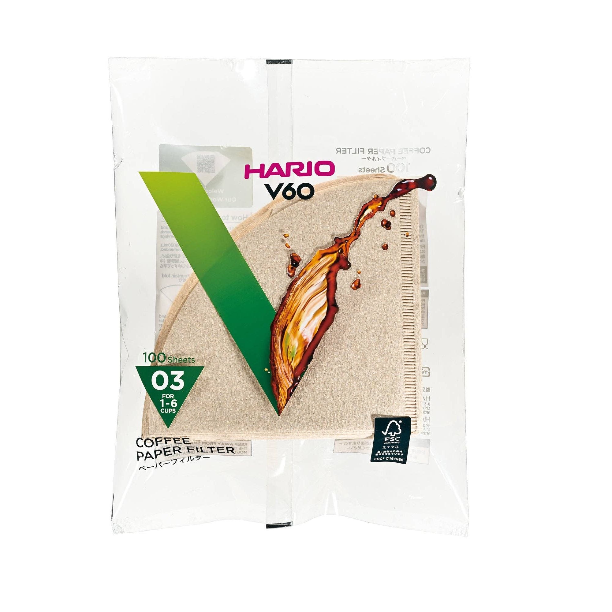 V60 Paper Filters | Natural Brown 100 Sheets 02