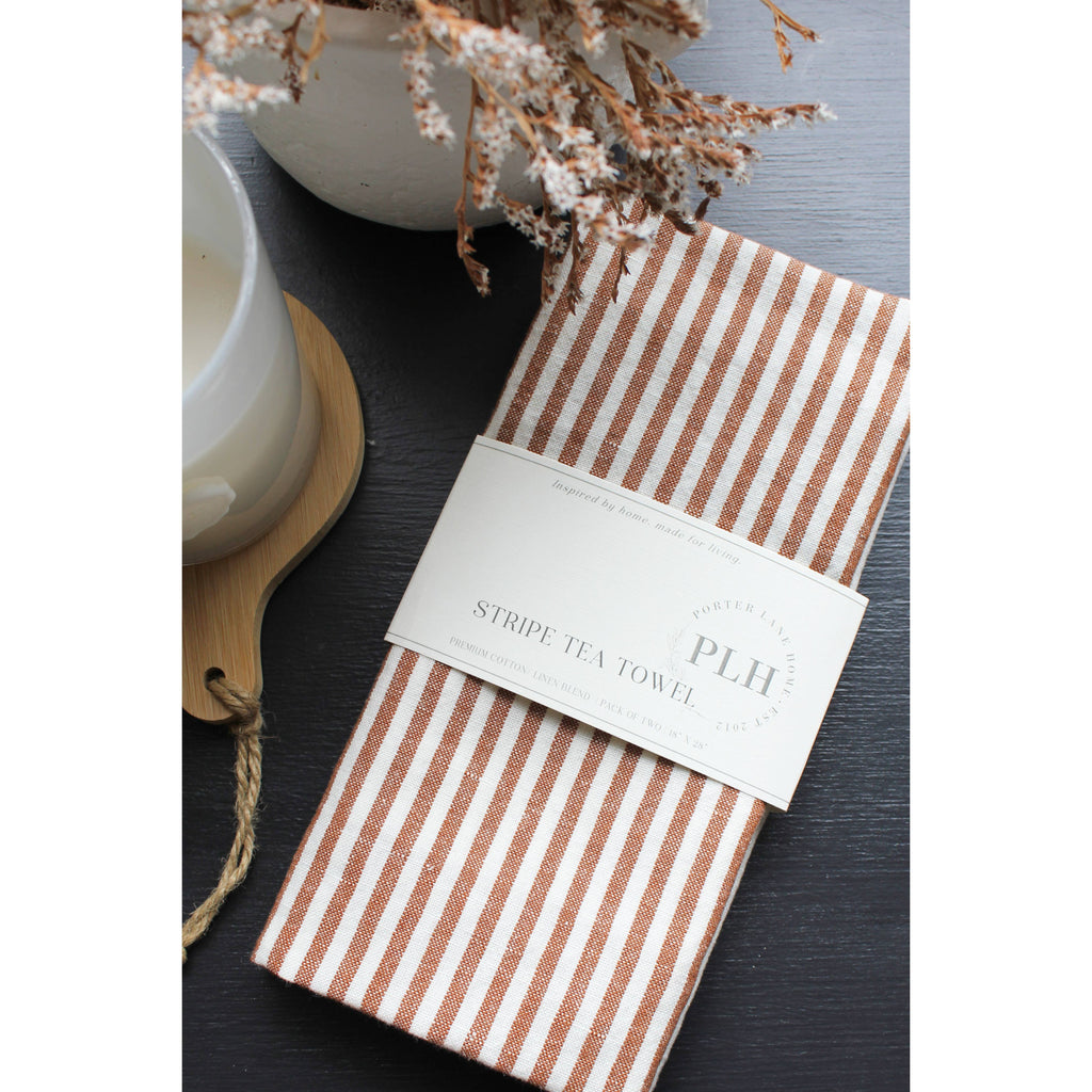 S/2 Stripe Tea Towel Set