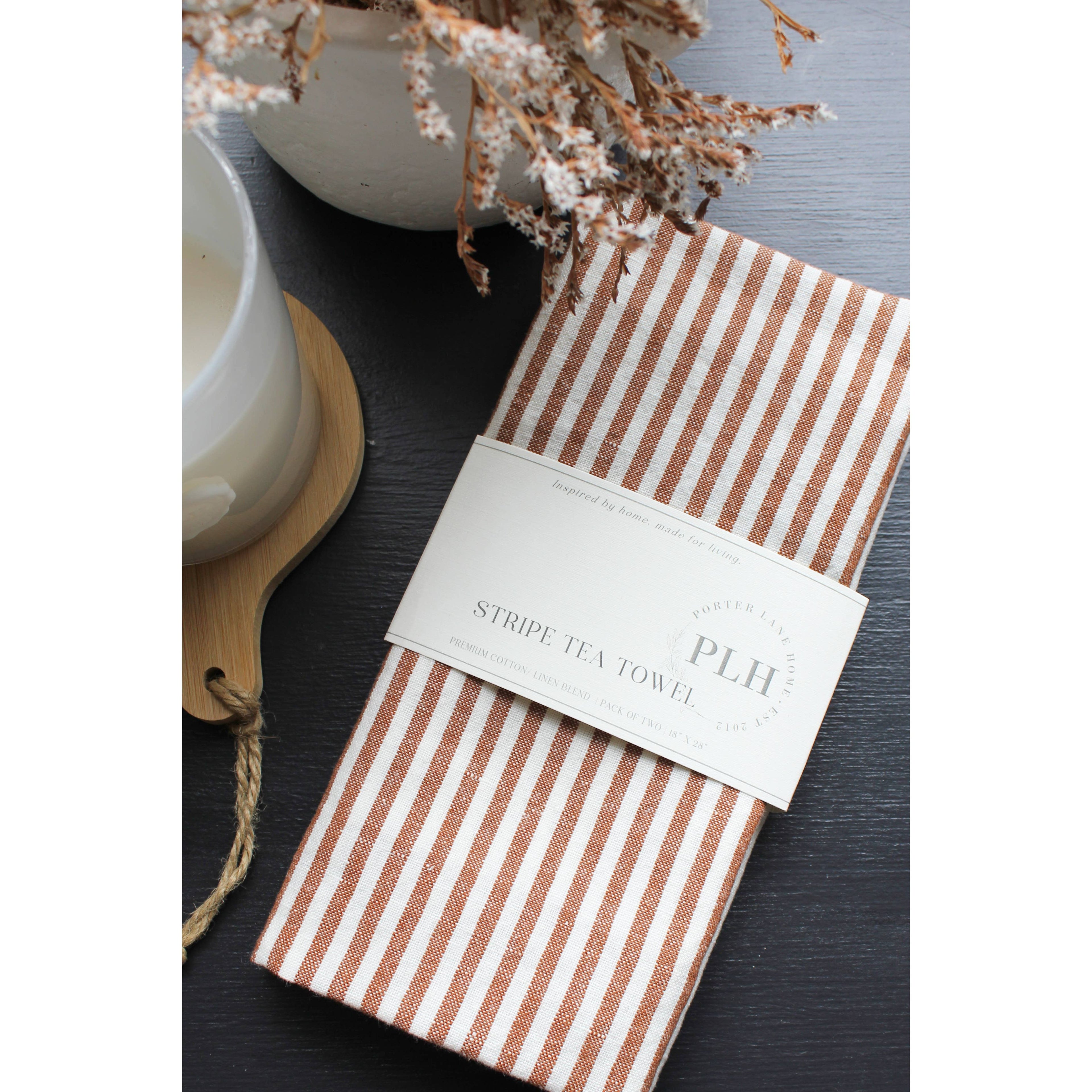 S/2 Stripe Tea Towel Set