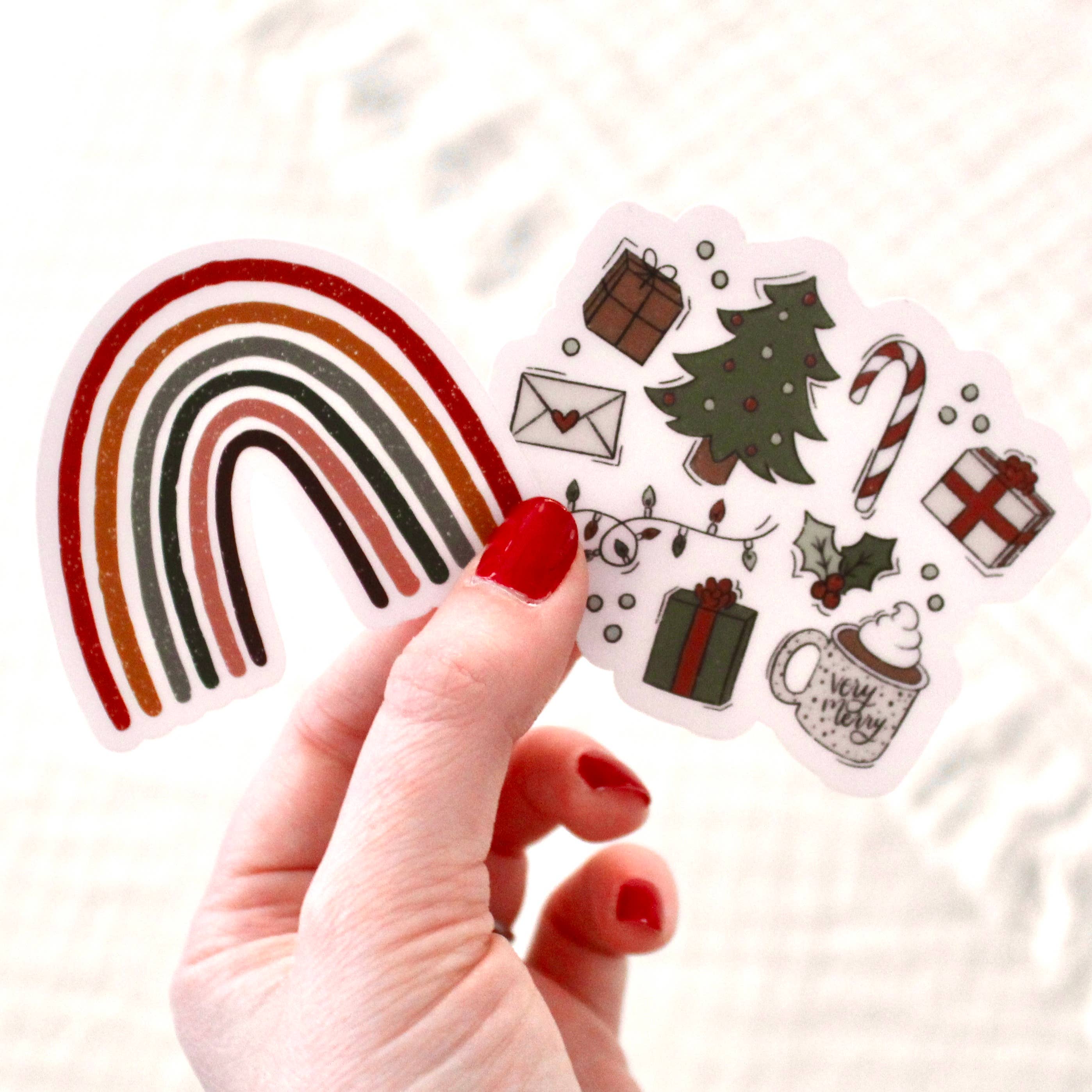 Clear Jewel Tone Rainbow Sticker,
