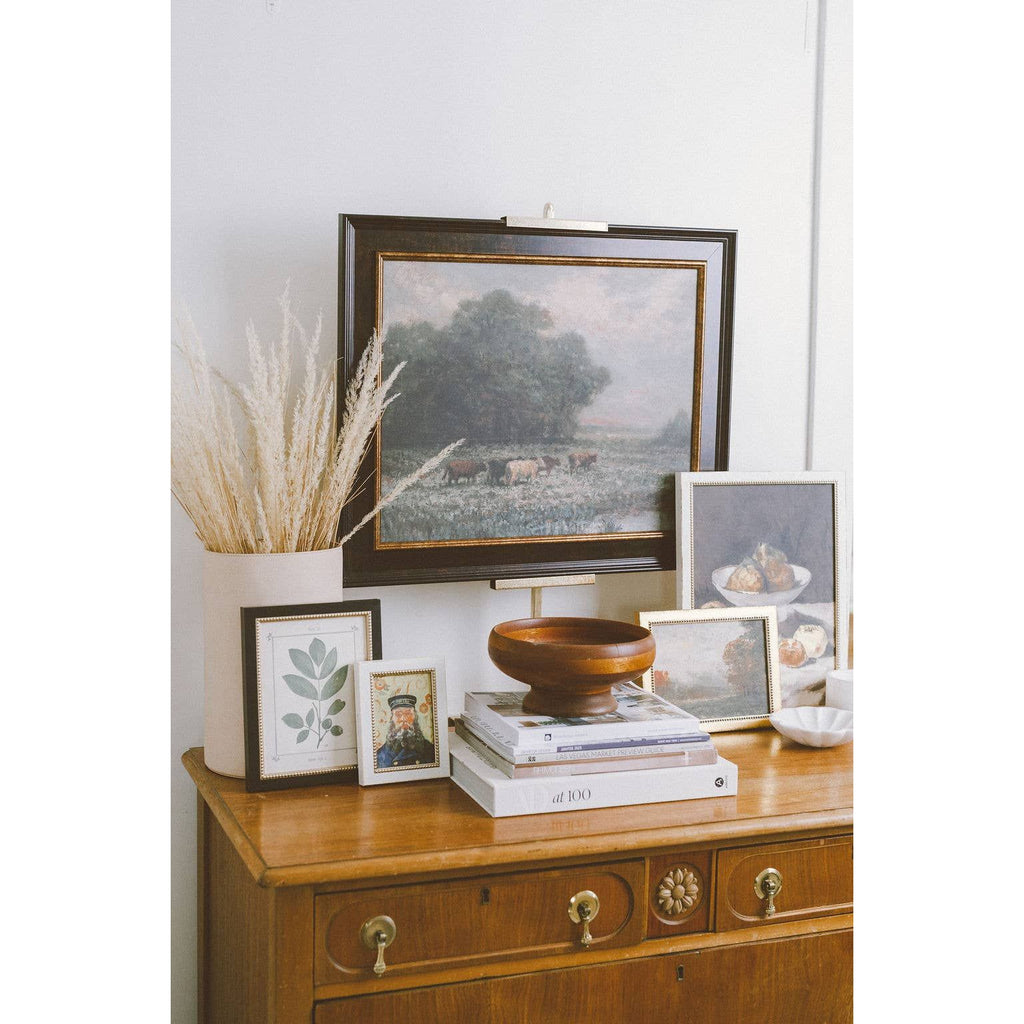 Cattle Grazing Framed Antique Art | 9x7