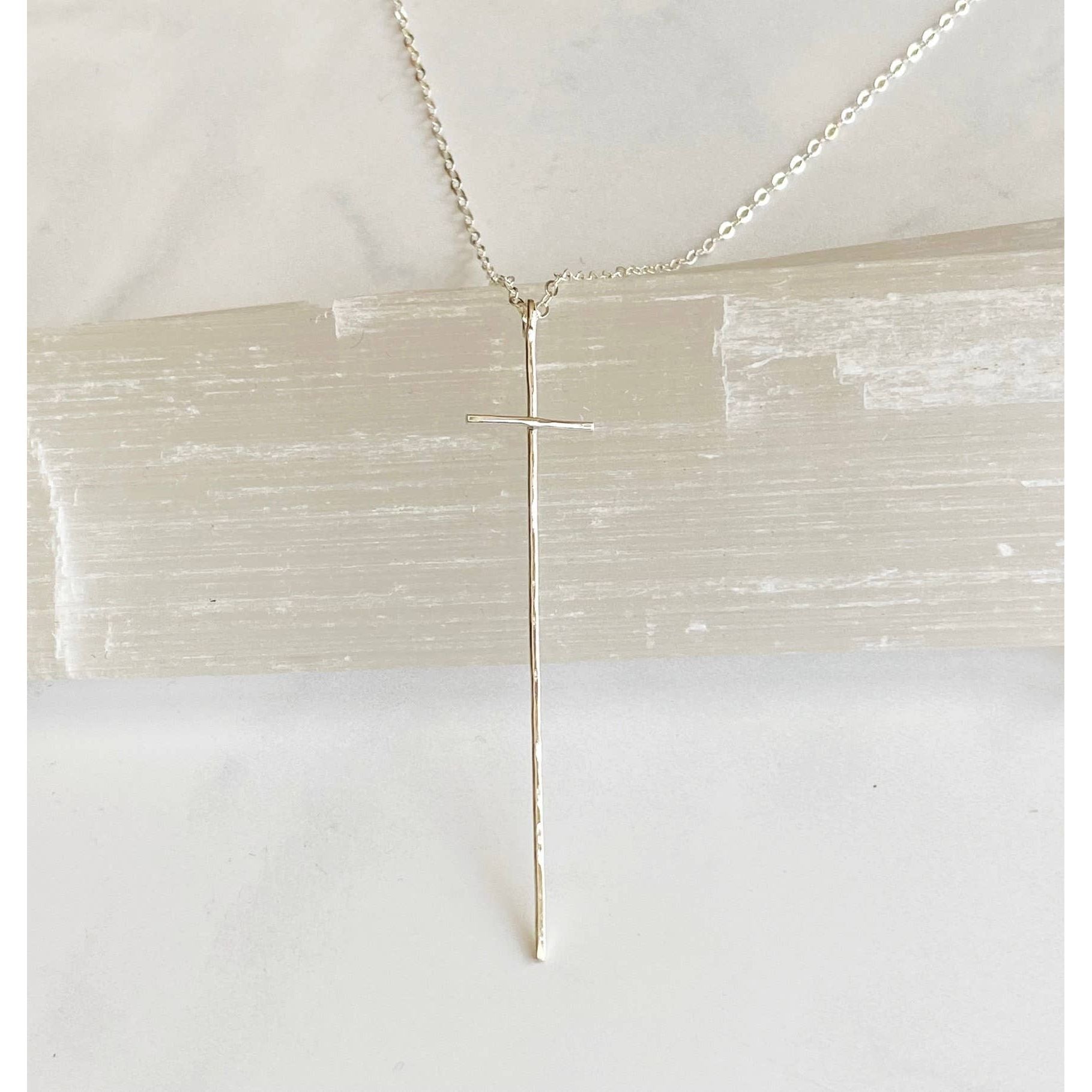 Modern Cross Necklace | Sterling Silver